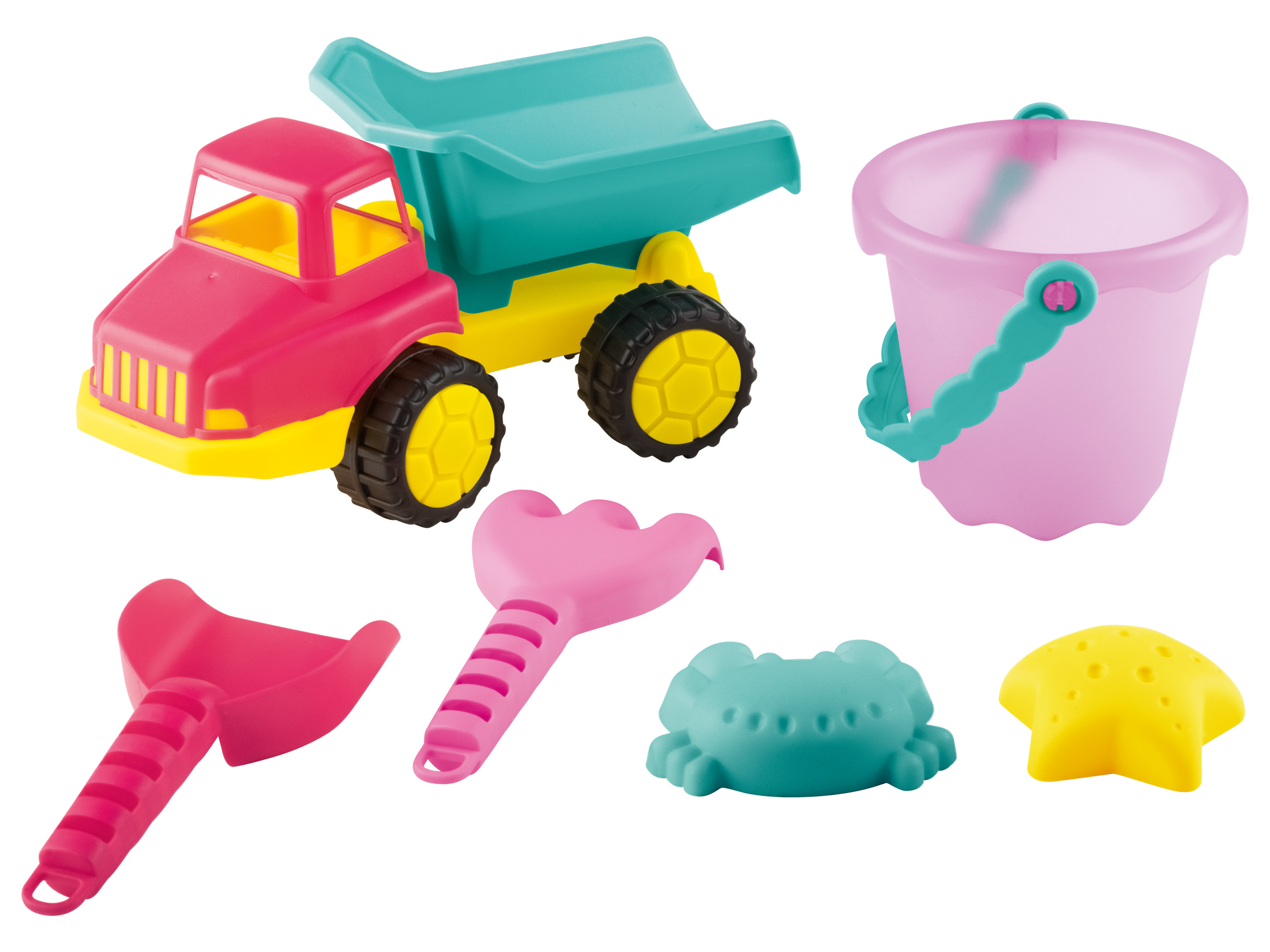 Playtive Jouet de plage (set de plage voiture & seau rose)