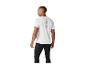 Homme de dos portant un t-shirt de sport blanc CRIVIT et un legging noir