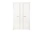 Armoire blanche à deux portes avec poignées en bois