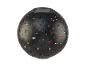 Lanterne solaire ronde en métal noir avec découpes décoratives