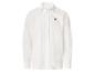 Chemise blanche à manches longues avec un petit logo brodé d'un cavalier à cheval.