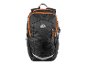 Sac à dos noir Crivit avec des détails oranges.