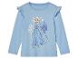 Haut à manches longues bleu clair pour enfant, motif Elsa de La Reine des Neiges.