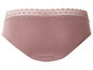 Une culotte rose avec de la dentelle.