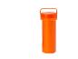 Conteneur cylindrique orange avec poignée et les mots „OPEN“ et „AIR KIT“.