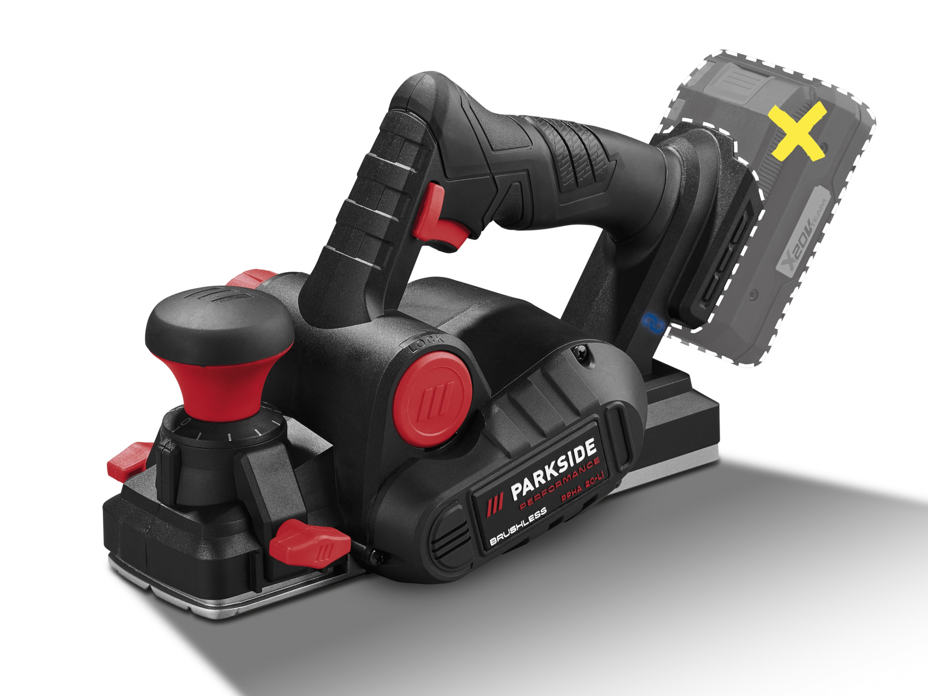 PARKSIDE PERFORMANCE® Rabot sans fil PPHA 20-Li B2,  20 V
