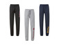 Pantalons de survêtement noirs, gris et bleus avec des logos Harry Potter et Poudlard.