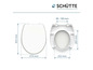 Des abattants de toilettes de différentes tailles
