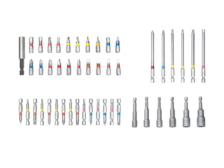 Jeu d'embouts PARKSIDE®: divers embouts, rallonges et douilles.