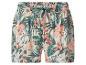 Short femme à motif floral tropical et taille élastique avec cordon de serrage.