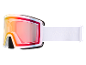 Masque de ski avec lentille irisée et sangle blanche