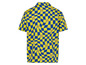 Une chemise à rayures jaunes et bleues avec le logo Lidl.