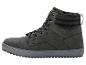 Une paire de bottes noires en cuir à lacets.