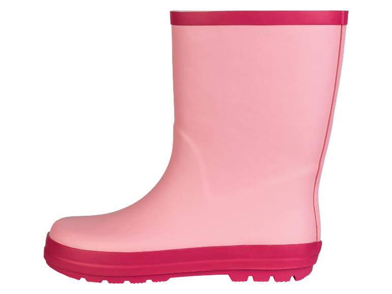 Bottes de pluie roses avec une semelle rose.