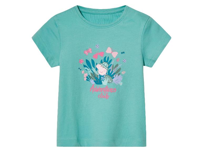 T-shirt turquoise Peppa Pig, thème aventure.