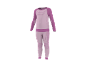 Ensemble de sous-vêtements thermiques rose et violet pour femme.