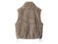 Gilet en fausse fourrure marron avec col montant et cordon de serrage à l'ourlet