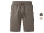 Shorts de survêtement marron avec cordon de serrage ajustable, présentés avec des échantillons de couleur marron et beige.