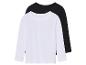 Deux t-shirts à manches longues unis, un blanc et un noir.