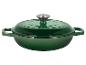 Cocotte en fonte verte avec couvercle et bouton métallique