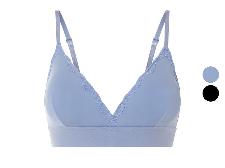 Un soutien-gorge bleu clair avec des détails en dentelle.