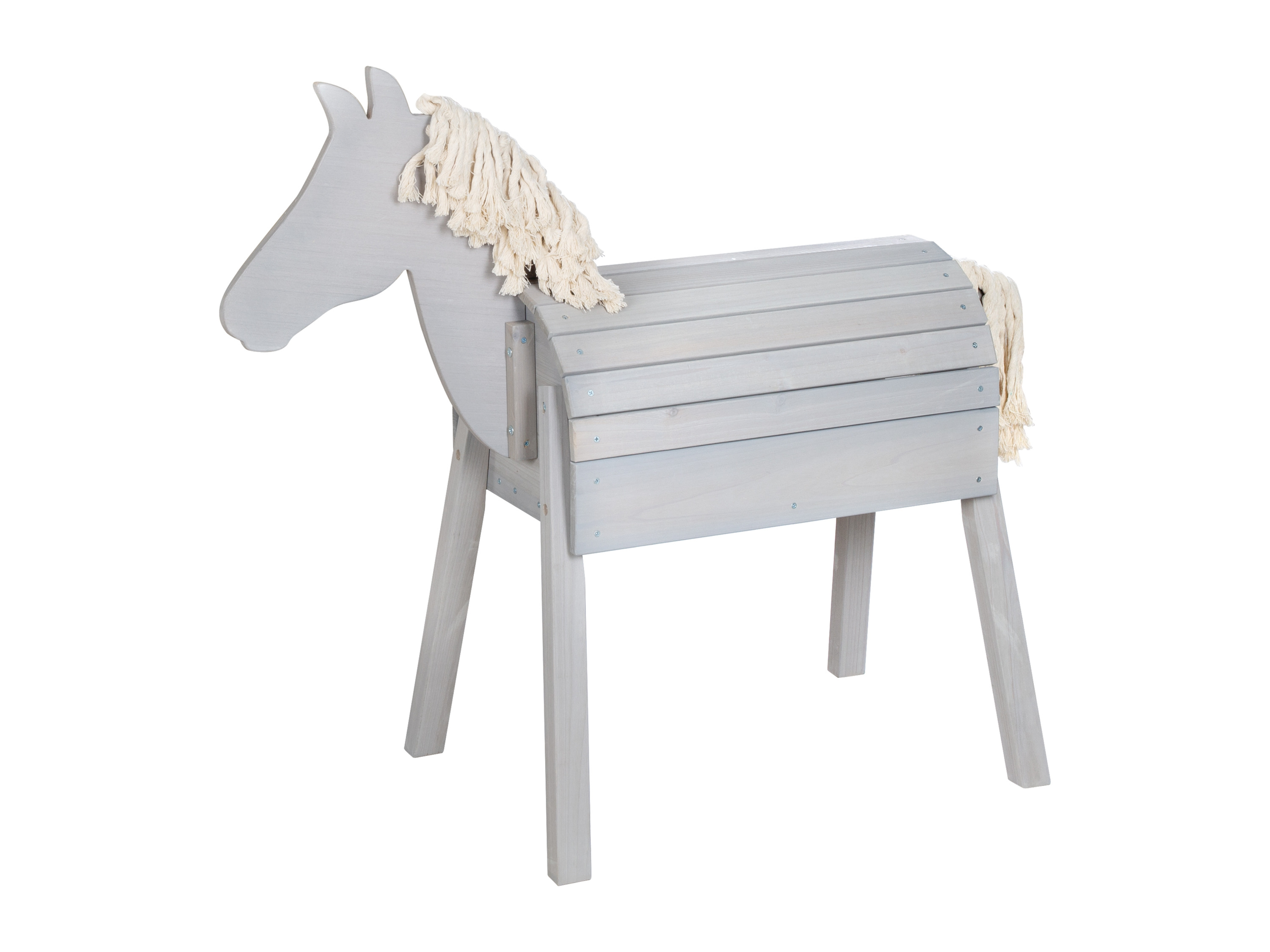 ROBA Cheval jouet d'extérieur, résistant aux intempéries (petit (48x110x96 cm), gris)