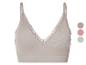 Soutien-gorge sans coutures beige avec dentelle.