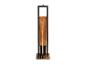 Porte-brosse de toilette moderne en bois et métal.