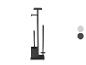 Support moderne pour accessoires de toilette noir.