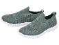 Chaussures slip-on vertes en tricot avec semelles blanches