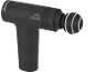 Pistolet de massage noir avec tête ronde lumineuse.