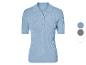 Pull fin côtelé bleu clair à col polo, disponible en plusieurs couleurs.