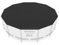 Une piscine Bestway Steel Pro MAX avec une couverture noire.