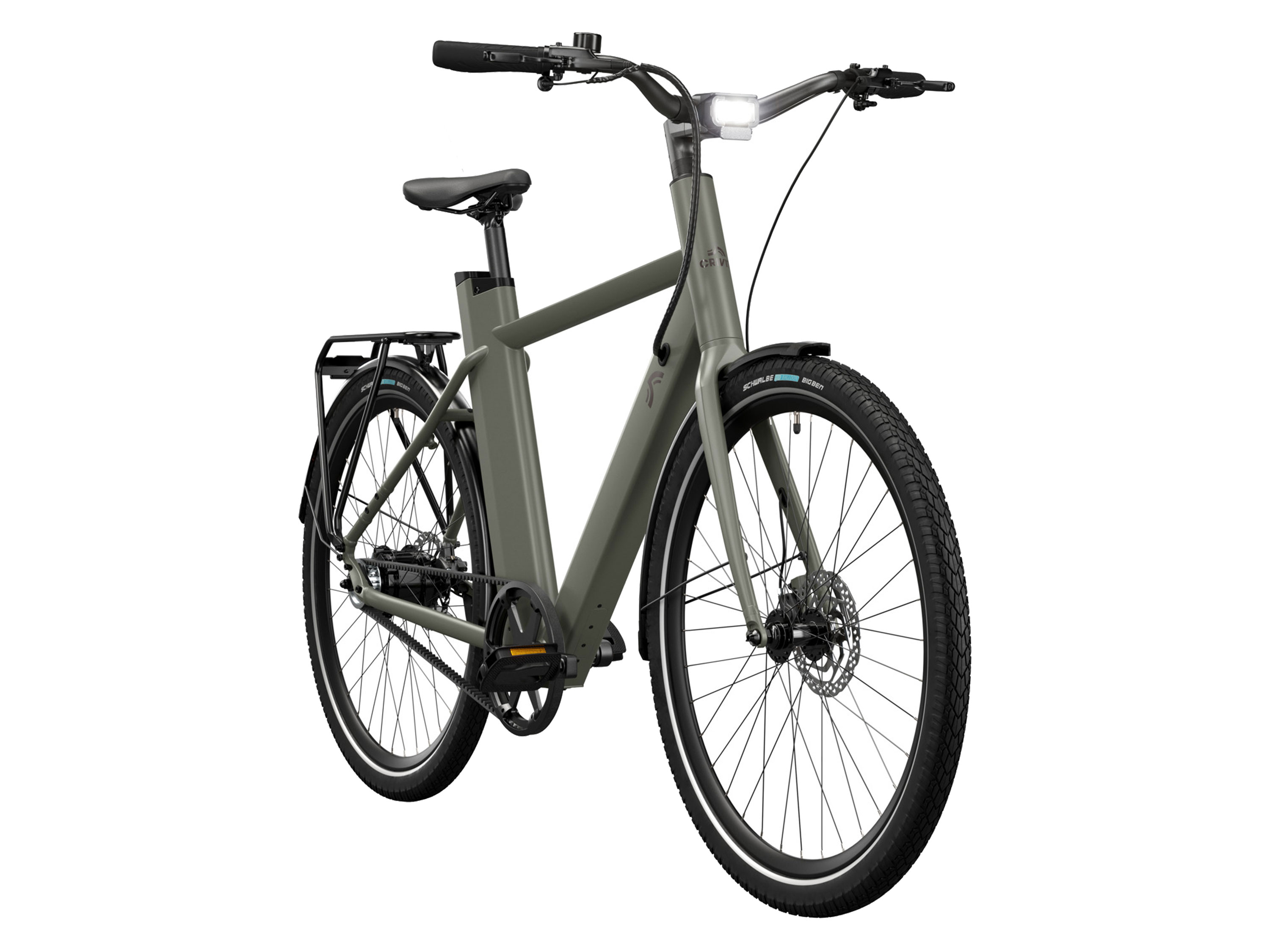CRIVIT Vélo Électrique Urbain à Courroie Belt Drive X.3 (kaki)