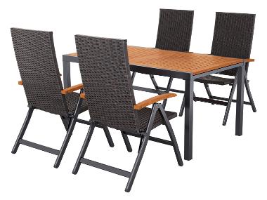 LIVARNO® Table de jardin + Lot de 4 fauteuils pliants Valencia