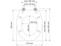 Dimensions d'un abattant de toilette avec une largeur de 375 mm et une hauteur de 435 mm.