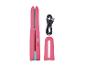 Mini-lisseur rose, câble USB et étui de protection inclus.