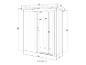 Abri de jardin en bois avec porte, dimensions 1630x890x1820 mm, toutes les mesures en mm.