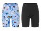 Shorts cycliste Lidl : un modèle imprimé et un modèle noir uni.