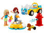 Ensemble de jeu LEGO Friends avec une voiture, des chiens et des figurines.