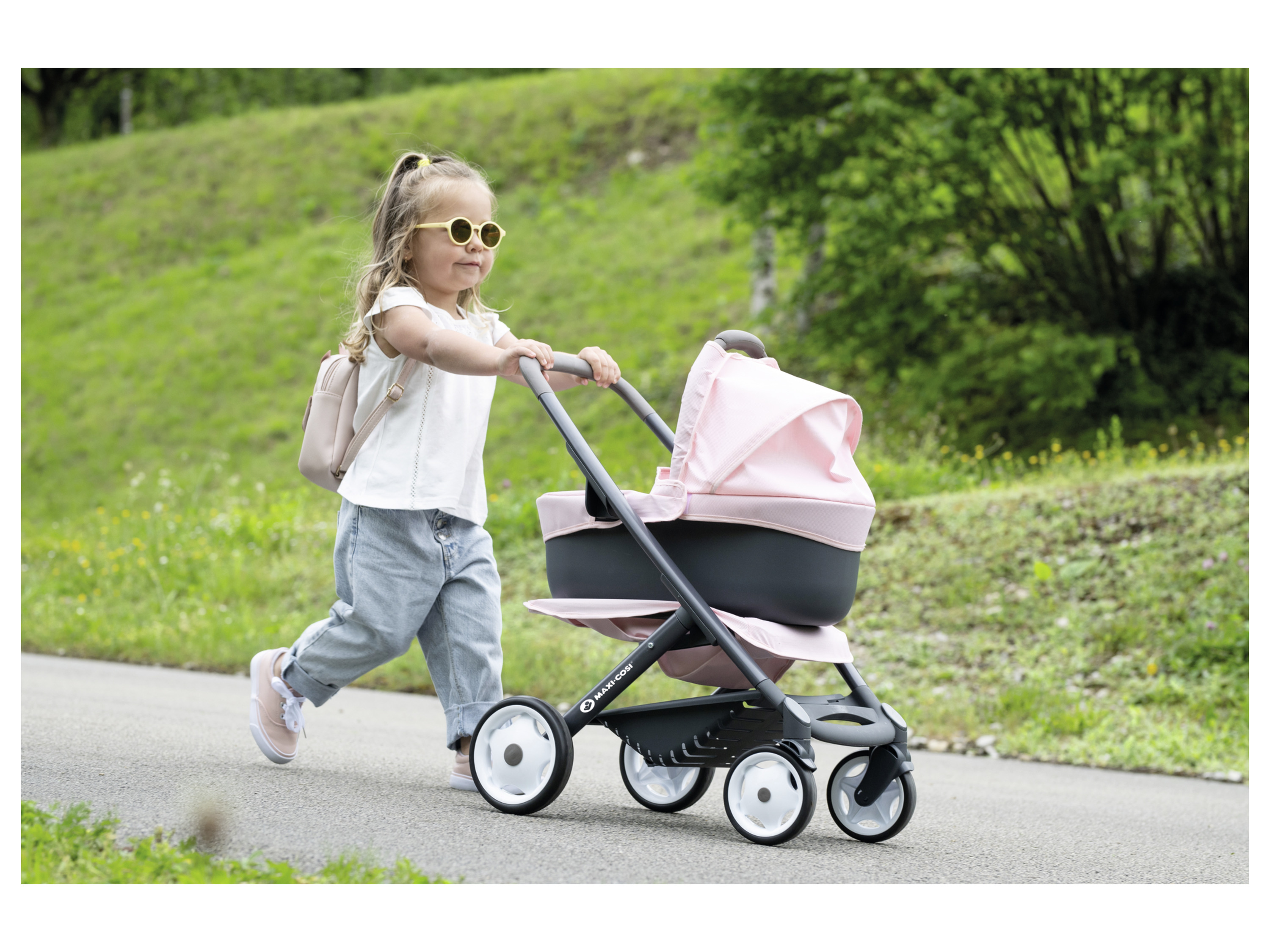 Smoby Poussette de poupée Maxi-Cosi 3-en-1 Rose - vue 4