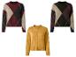 Deux pulls argyle et un pull jaune uni.