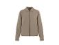 Blouson bomber beige avec fermeture éclair et col.
