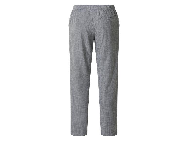 Pantalon décontracté gris pour homme avec taille élastiquée et poche arrière, vue de dos.