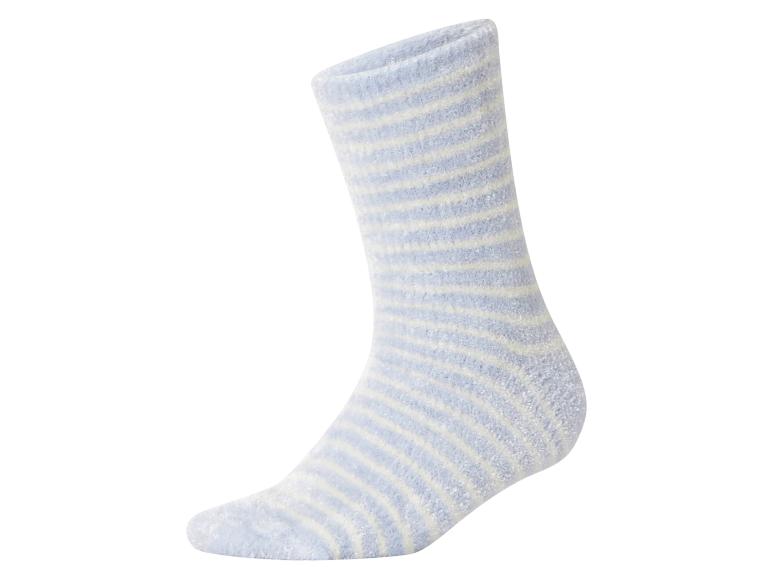 Chaussettes douces à rayures blanches et bleues