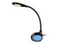 Lampe de bureau LED noire avec éclairage ambiant multicolore.