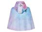 Une cape de licorne rose et bleue avec une capuche