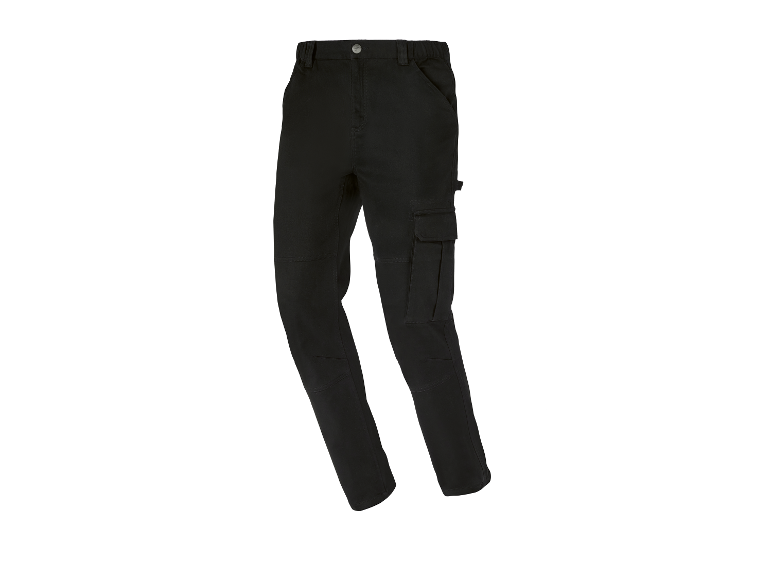 Pantalon de travail noir avec poches cargo.