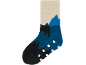Chaussettes pour enfants avec motif montagnes, ours et neige, avec picots antidérapants.