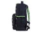 Sac à dos noir et vert, motifs Minecraft.